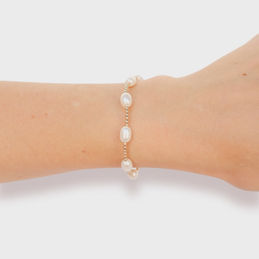 Dainty Ellie Pearl Bracelet - Gold