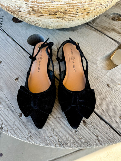 Harmony Bow Slingback Flat Black