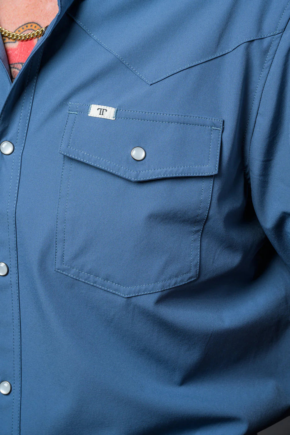 Ferrell - Blue Short Sleeve Snap Shirt