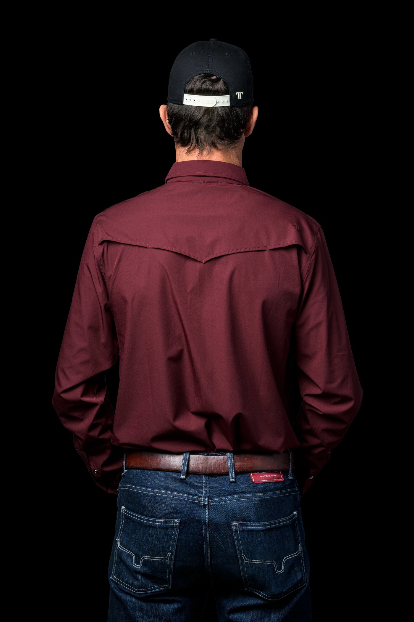 Ferrell - Maroon Long Sleeve Snap Shirt