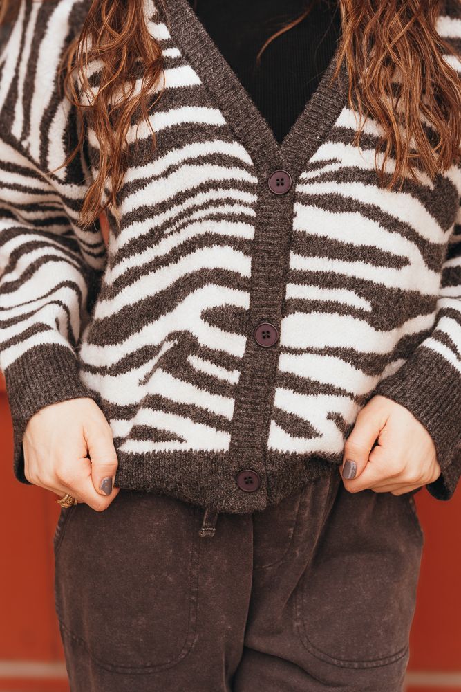 Charcoal Zebra Cardigan