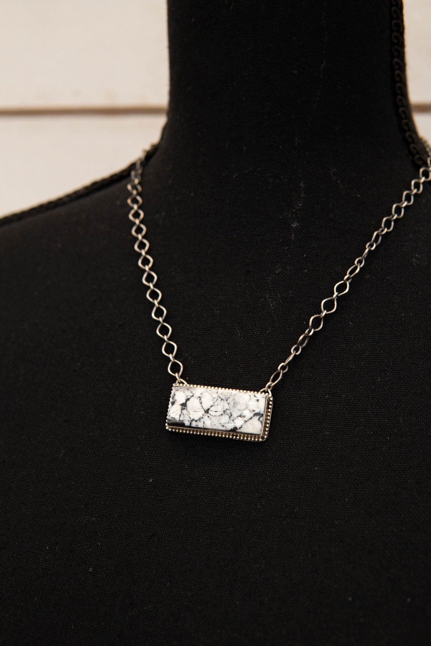 White Buffalo Bar Necklace