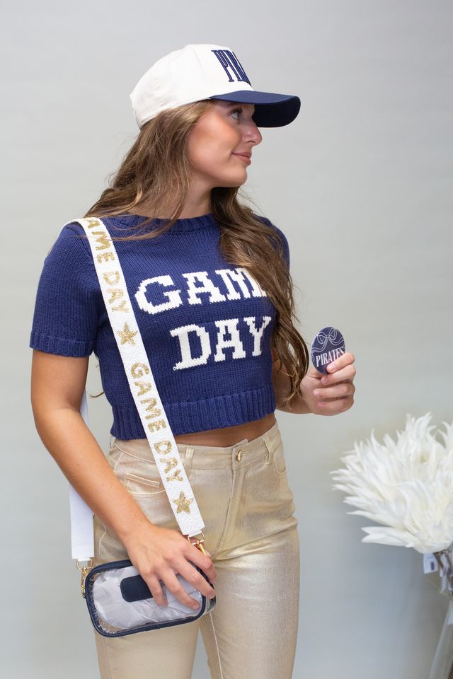 G6487 Navy/Cream Game Day Top