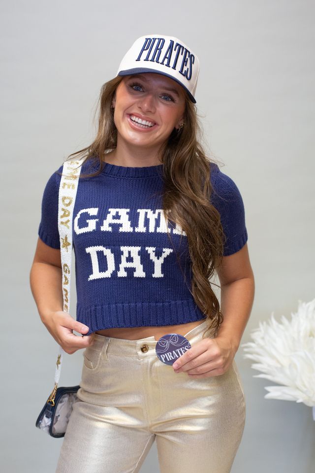 G6487 Navy/Cream Game Day Top