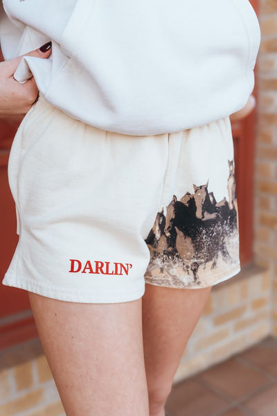 Darlin Wild Horse Sweatshorts Creme