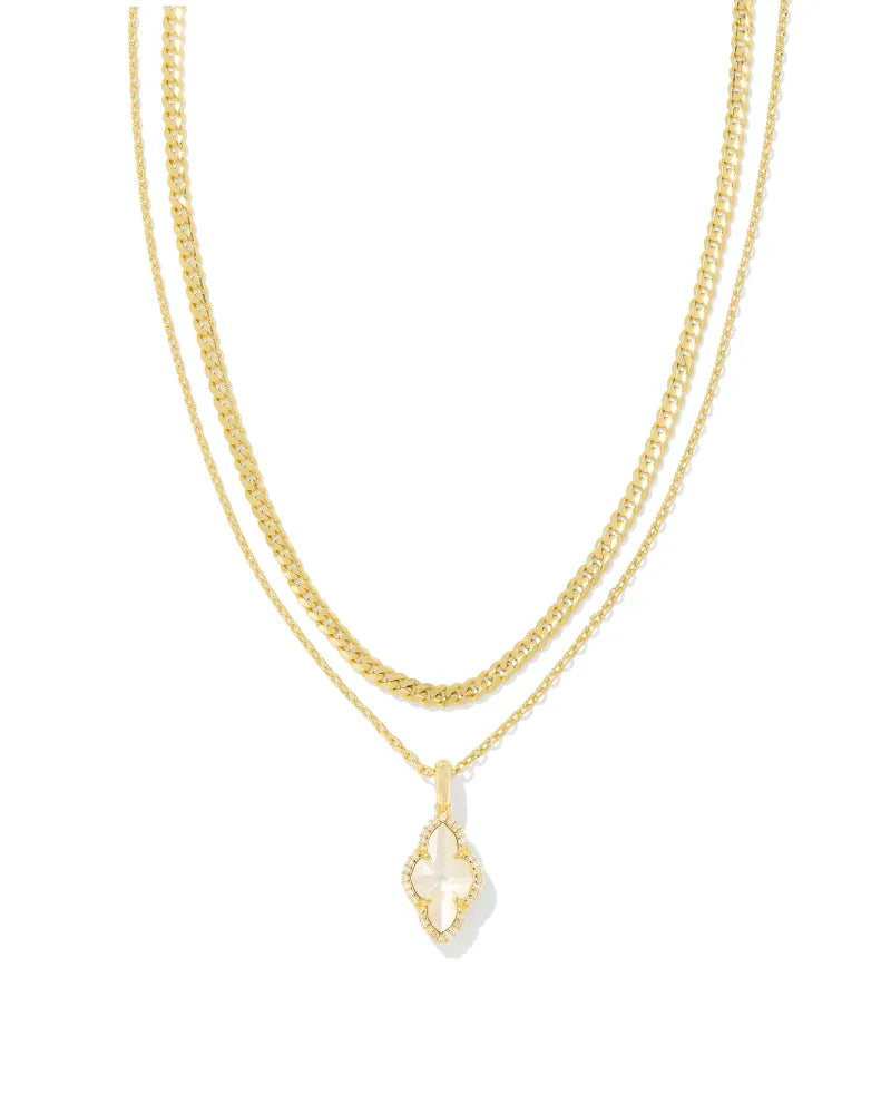 Kendra Scott Abbie Frame Multi Strand Gold Necklace