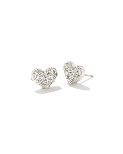 KS Ari Pave Crystal Heart Stud