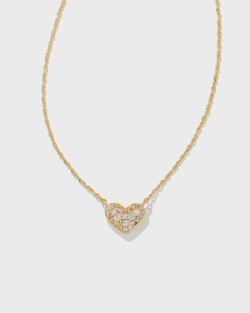 KS Ari Pave Crystal Heart Necklace