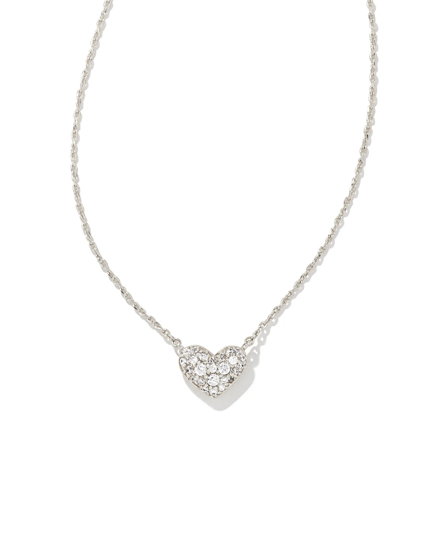 KS Ari Pave Crystal Heart Necklace