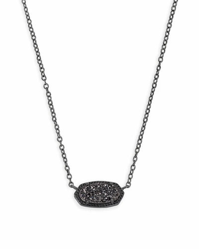 Kendra Scott Elisa Necklace Gunmetal Black Drusy