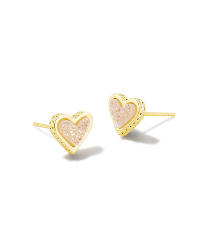 Kendra Scott Framed Ari Heart Gold Stud Earrings