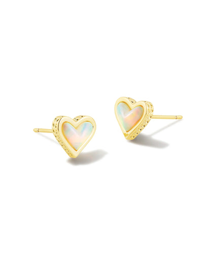 Kendra Scott Framed Ari Heart Gold Stud Earrings