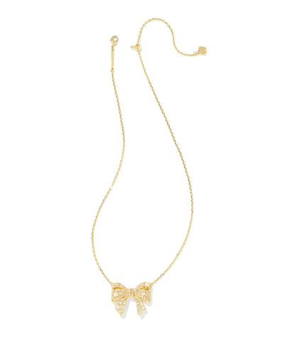 Kendra Scott Krista Bow Pendant Gold Necklace