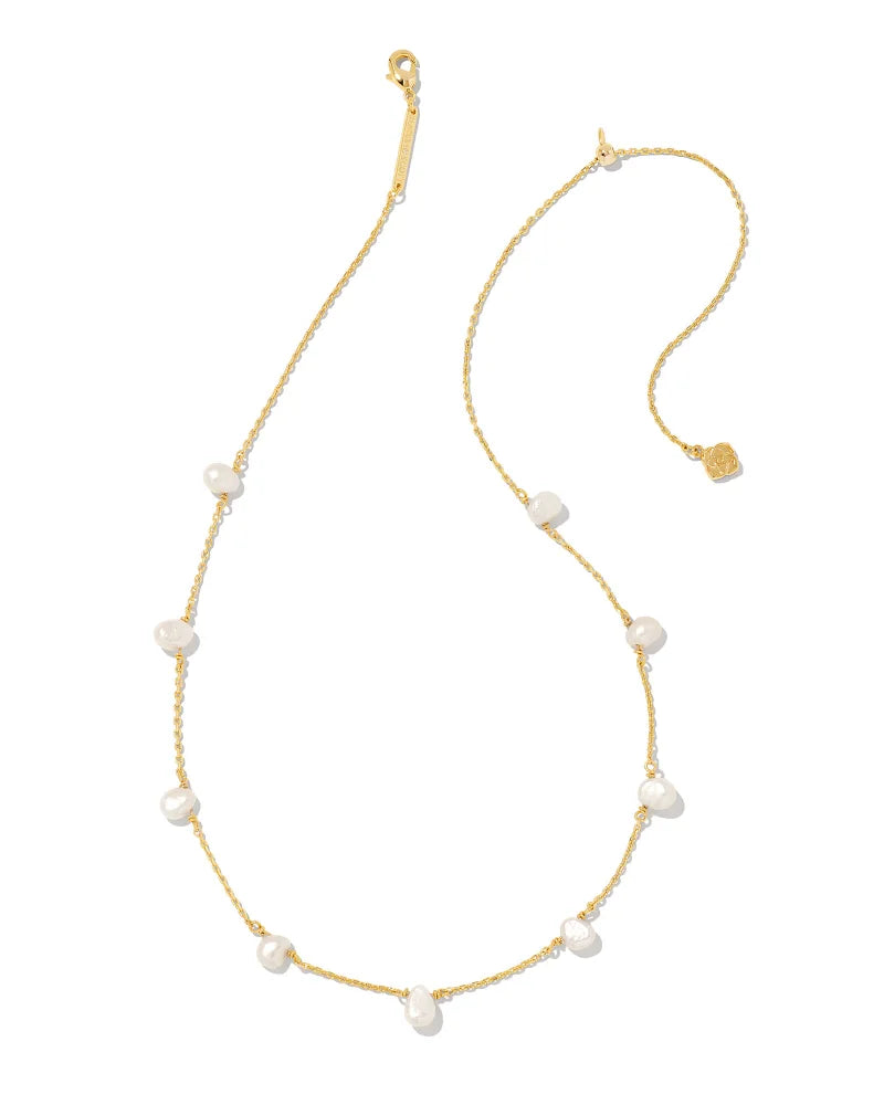 Kendra Scott Leighton Pearl Strand Gold Necklace