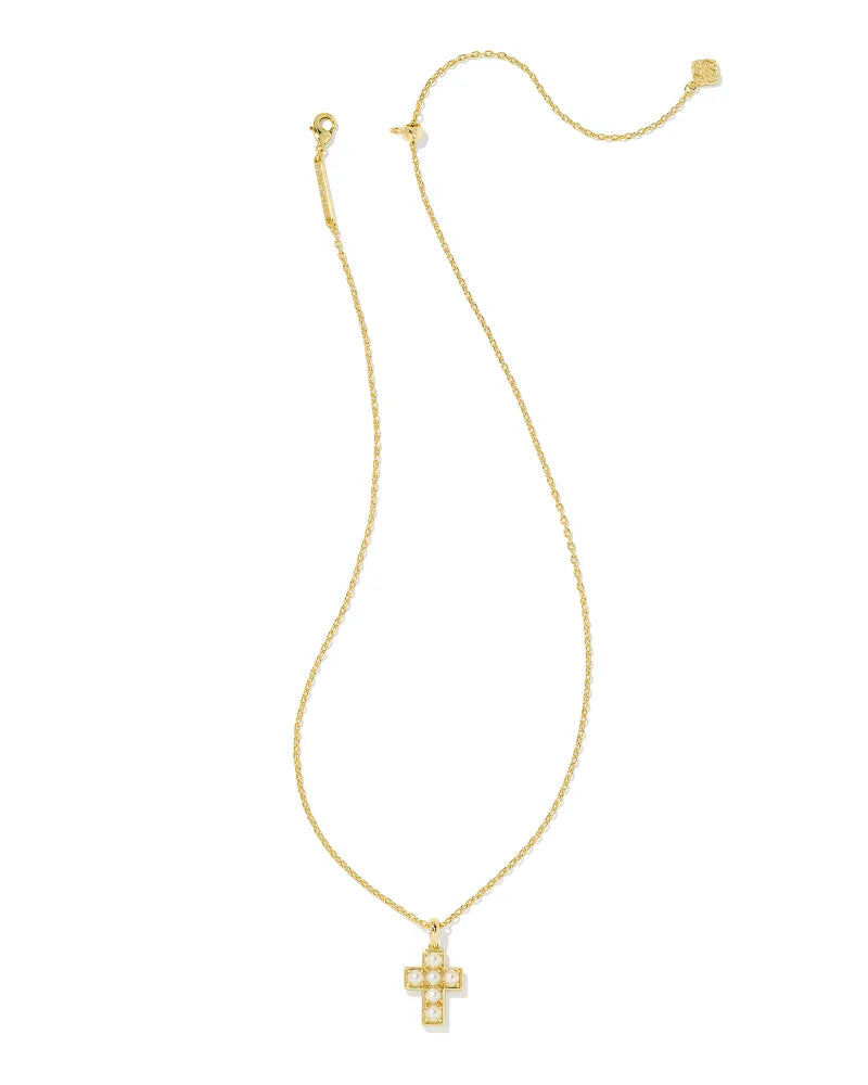 Kendra Scott Pearl Cross Pendant Necklace