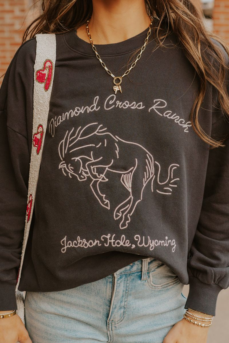 Bronc Sunday Sweatshirt Black Sand GT243647S