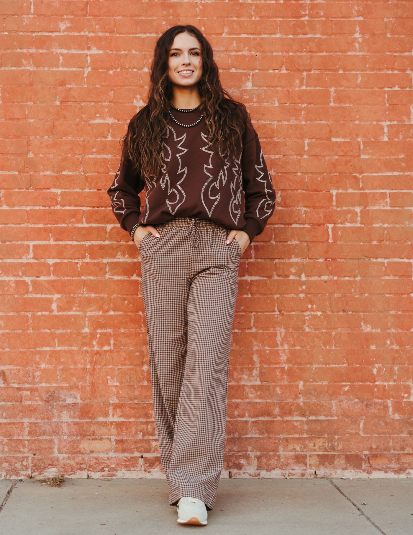 Brown Gingham Pants BRP2663-2