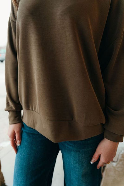 Olive Soft Oversized Sweatshirt TP80040