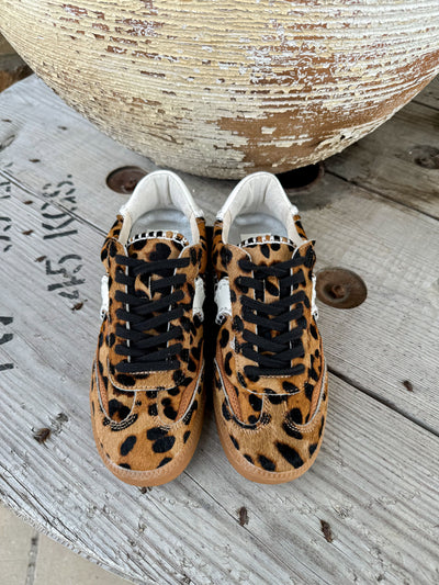 Notice Stitch Dk Leopard Calf Hair Sneaker