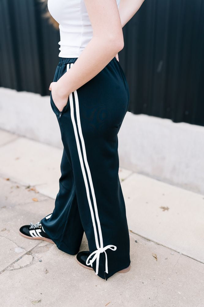 Dark Navy Sweatpants with White Trim SP2364