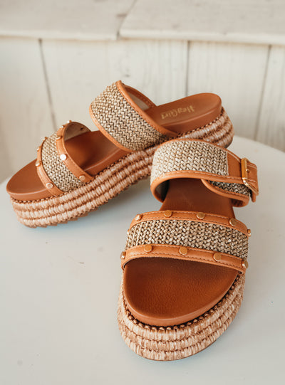 Walk of Shame Tan Raffia Sandal