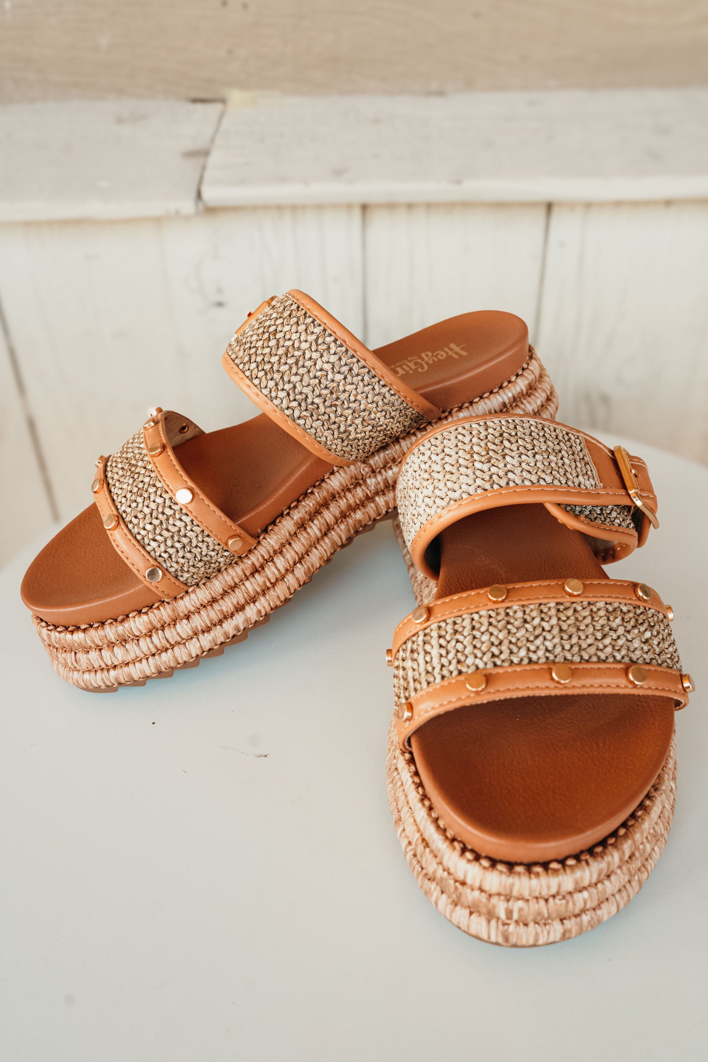 Walk of Shame Tan Raffia Sandal