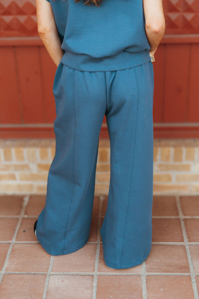 Dark Denim Scuba Oversized Sweatpants IP5462