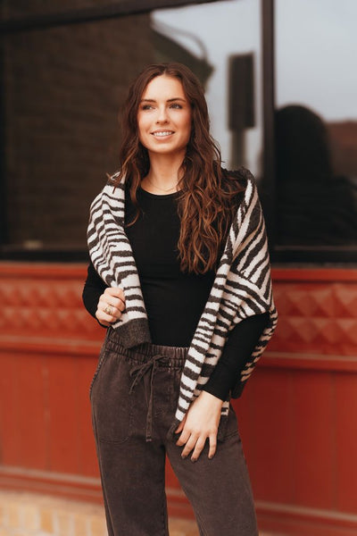 Charcoal Zebra Cardigan