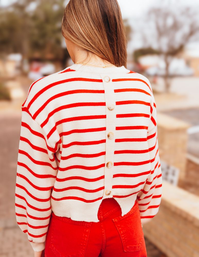 Red Striped Sweater HF24E626