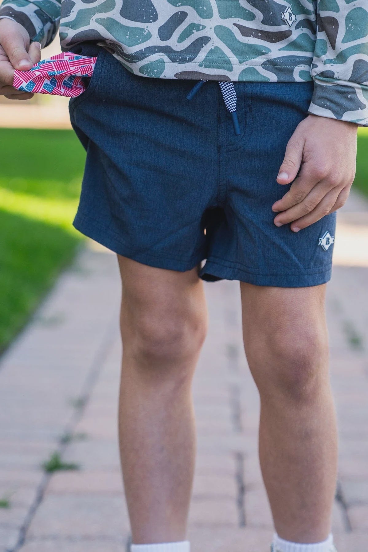 Burlebo Youth Navy Athletic Shorts